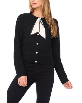 Cece CeCe Woven Tie Scarf Cardigan