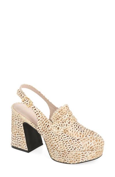 Cecelia New York Cecelia New York Pirate Genuine Calf Hair Slingback Platform Loafer Pump
