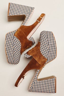 Cecelia New York Peace Slingback Platform Heels