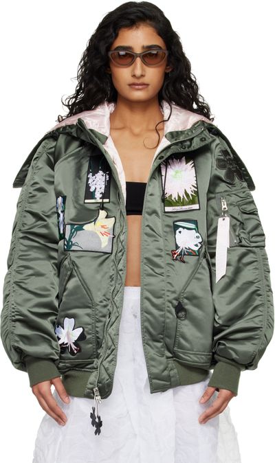 Cecilie Bahnsen Cecilie Bahnsen Alpha Industries x Cecilie Bahnsen Green N-2B Bomber Jacket
