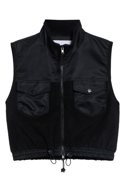 Cecilie Bahnsen Cecilie Bahnsen Caspen Mixed Media Crop Fleece Vest