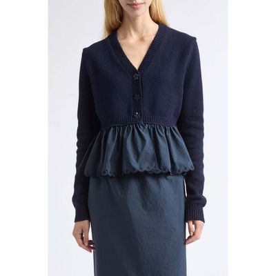 Cecilie Bahnsen Cecilie Bahnsen Peplum Recycled Cashmere Blend Cardigan