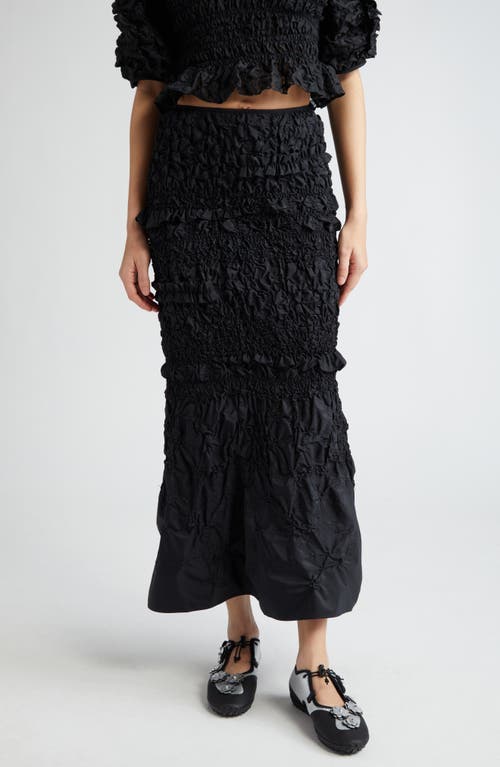 Cecilie Bahnsen Cecilie Bahnsen Smocked Ruffle Recycled Faille Maxi Skirt
