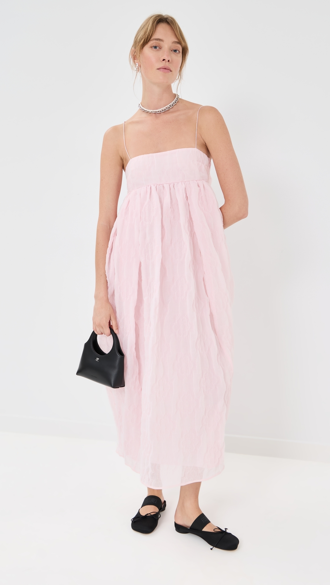cecilie bahnsen pink dress Cecilie Bahnsen Bralette Midi Alena Dress - Woman Dresses Pink Uk