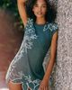 Celandine 100% Cotton Beaded Mesh Mini Dress - 1