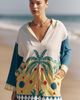 Celandine Celandine x Tigre Indigo Embroidered Poncho Top - 4