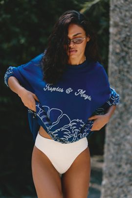 Celandine Celandine x Tigre Indigo Printed Pullover