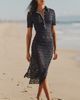 Celandine Collared Lace Midi Dress - 3
