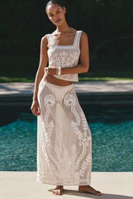 Celandine Embroidered Maxi Skirt