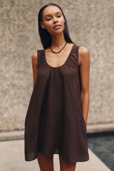 Celandine Linen-Blend Scoop Dress