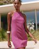 Celandine Linen Beaded Cross-Back Mini Dress - 1