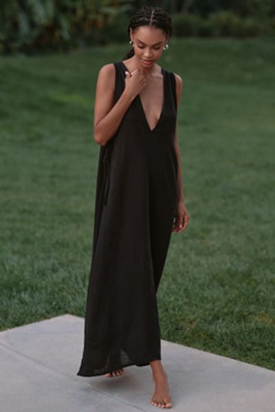 Celandine Plunge-Neck Maxi Dress