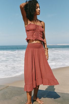 Celandine VIP Room 100% Cotton Midi Skirt