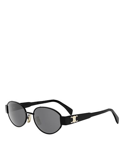 Celine Celine Metal Triomphe Oval Sunglasses, 54mm