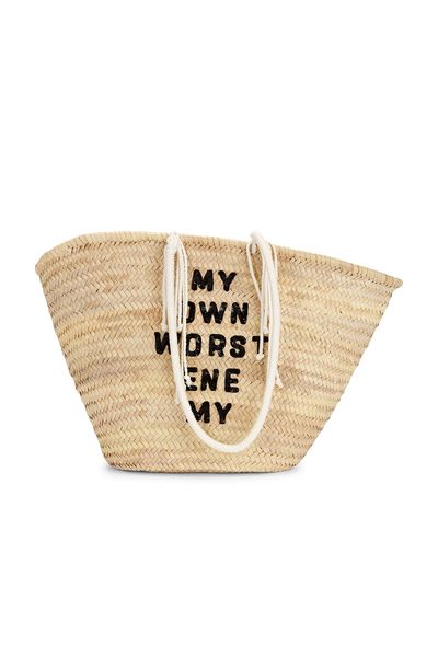 celine Celine X David Kramer Raffia Panier Tote Bag