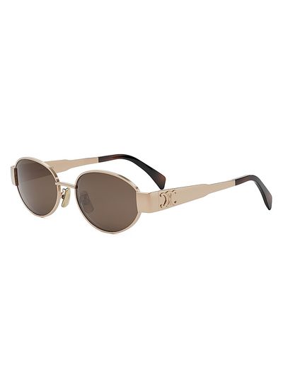 CELINE Women's Metal Triomphe 54MM Oval Sunglasses