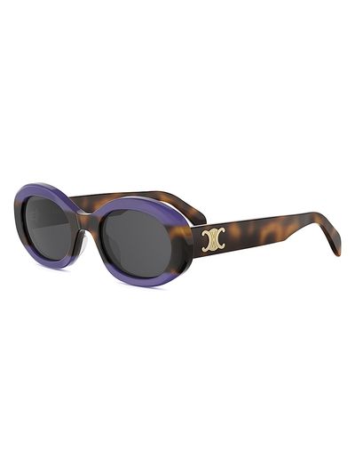CELINE Women's TRIOMPHE 50MM Logo Oval sunglasses