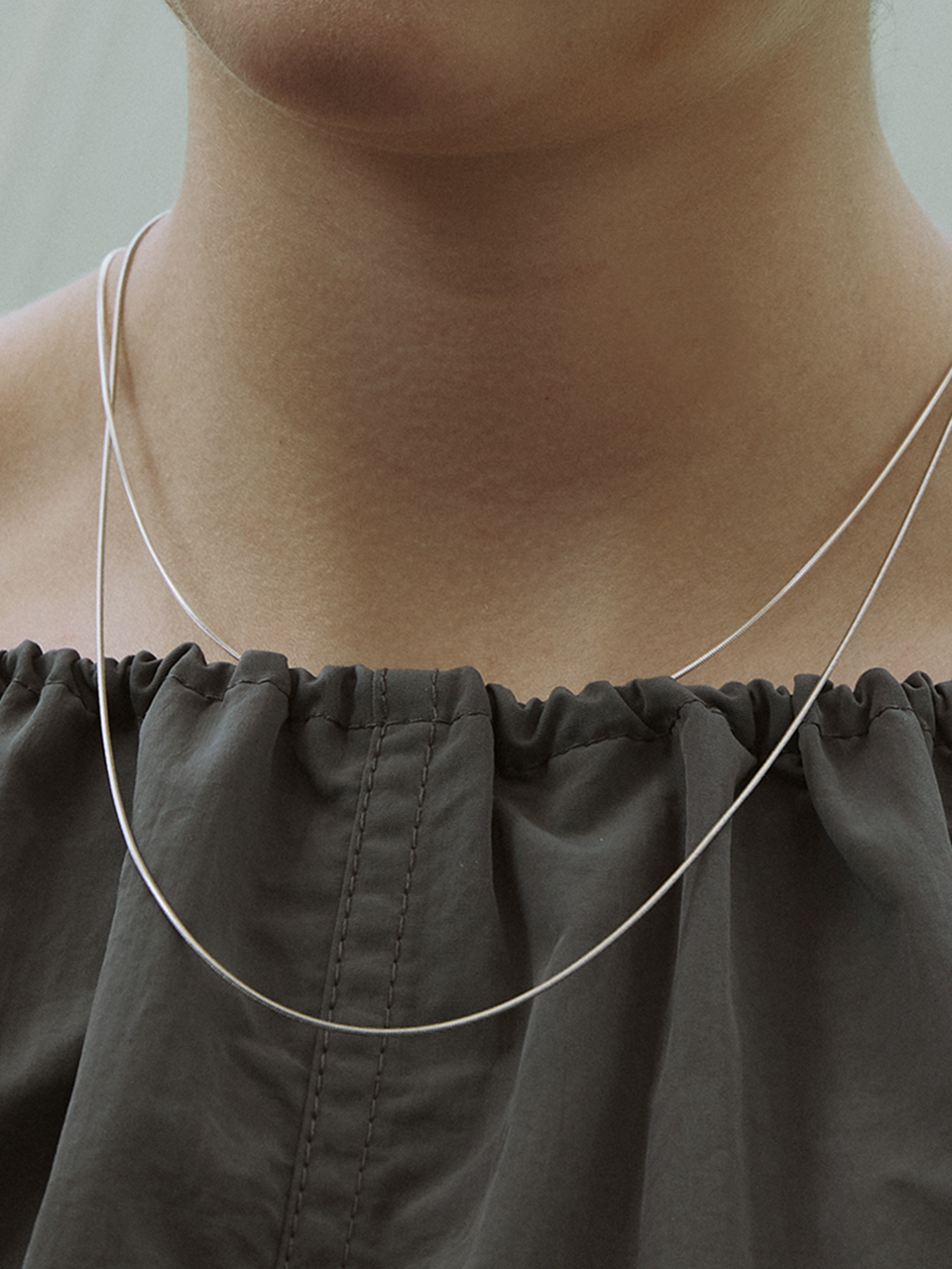 cellmute Layered Chain Necklace_ Silver