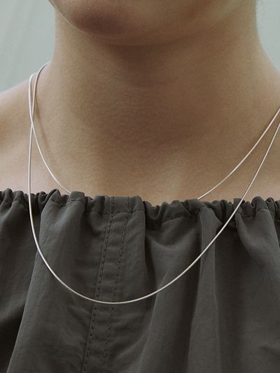 cellmute Layered Chain Necklace_ Silver