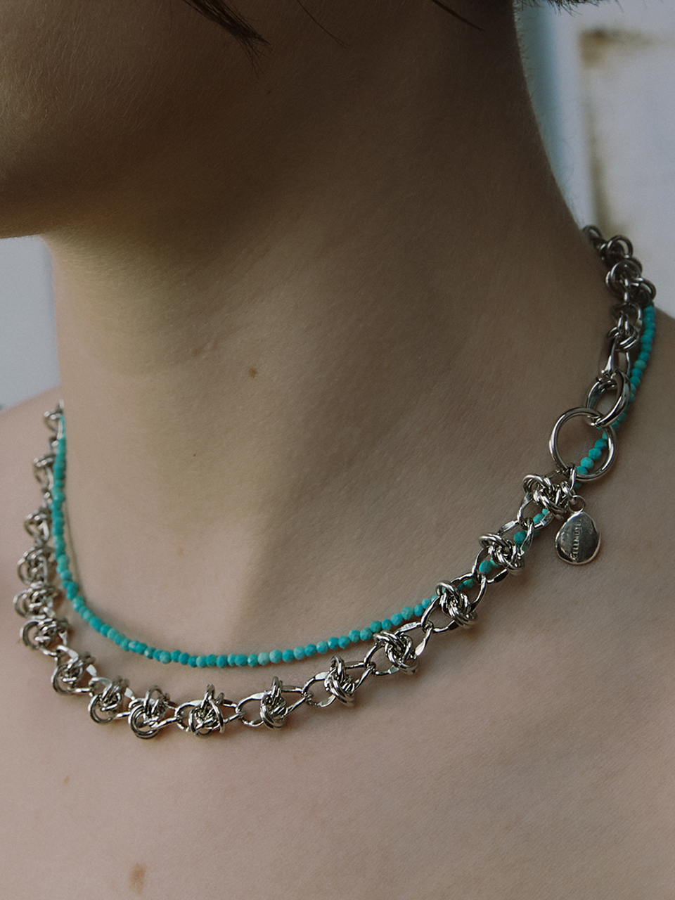 cellmute Ric Bold Chain Necklace 07_ White Gold