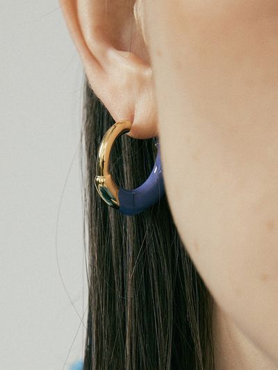 cellmute Volume color Earring _ deep purple