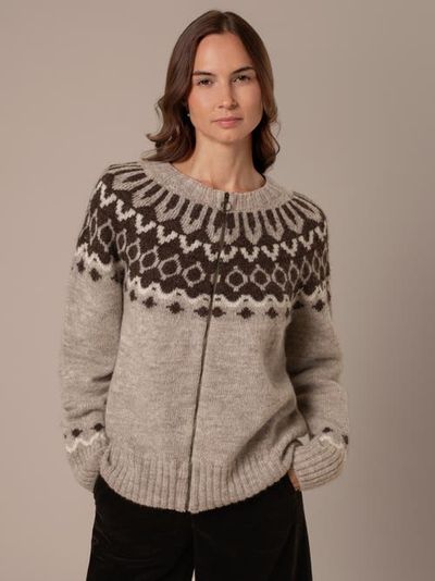 Celtic & Co. Celtic & Co. Brit Wool Chevron Yoke Cardi