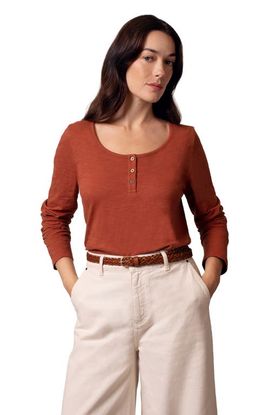 Celtic & Co. Celtic & Co. Henley Long-Sleeved Scoop Neck Top