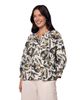 Celtic & Co. Celtic & Co. Relaxed Cotton Printed V-Neck Blouse - 3