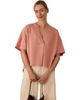 Celtic & Co. Celtic & Co. Short Sleeve V-Neck Dipped Hem Blouse - 1