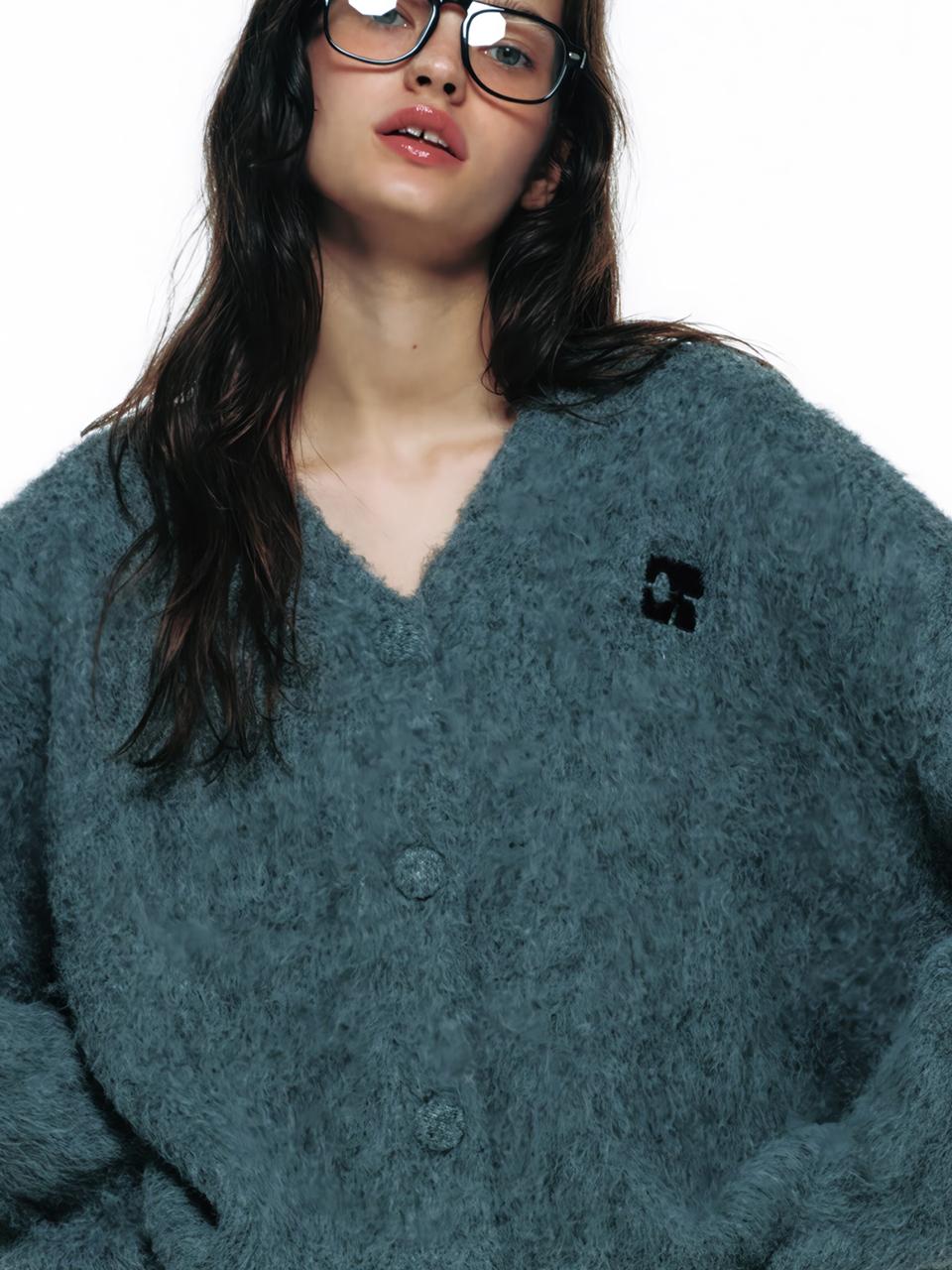 CENTAUR.KR CENTAUR BRUSHED WOOL CARDIGAN_GREY