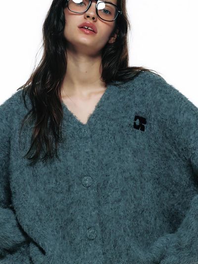 CENTAUR.KR CENTAUR BRUSHED WOOL CARDIGAN_GREY