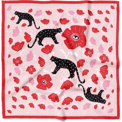 Centinelle Centinelle Poppy Polka Cat Cotton Silk Bandana