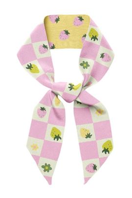 Centinelle Centinelle Strawberry Checkers Twilly Ribbon Scarf