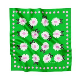 Centinelle Centinelle White Flower Silk Medium Square Scarf