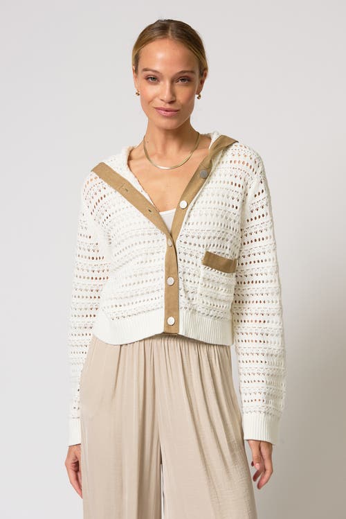 Central Park West Central Park West Avery Mixed Media Hooded Cardi