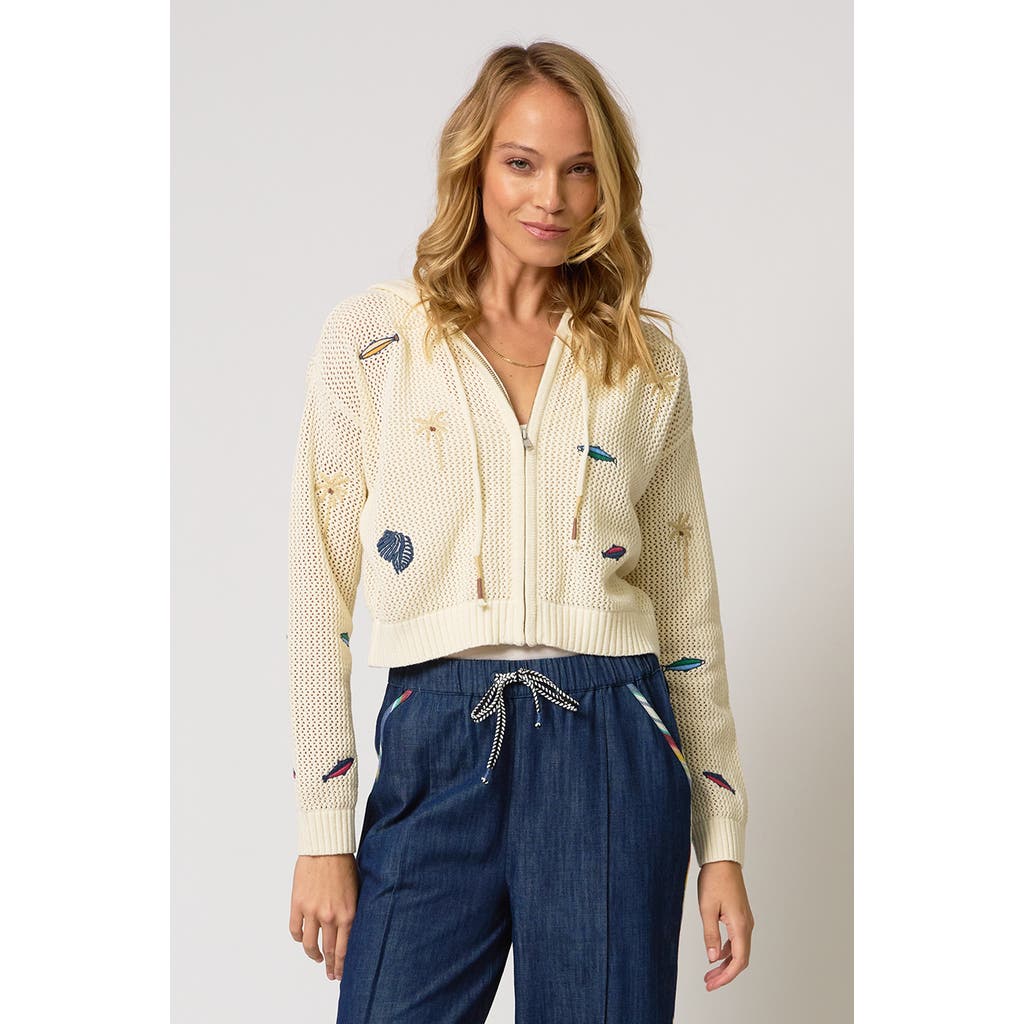 Central Park West Central Park West Eden Palm Tree Mesh Cardigan