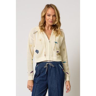 Central Park West Central Park West Eden Palm Tree Mesh Cardigan