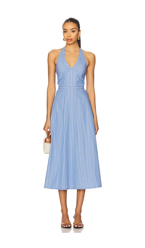 slim fit dress slacks Button Down Striped Halter Dress – Dominique Nicole Boutique main image 1