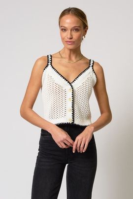 Central Park West Central Park West Noa Crochet Button Tank