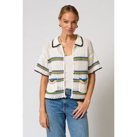 Central Park West Central Park West Noa Crochet Stripe Button Down