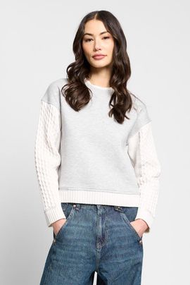Central Park West Central Park West Phoebe Cable Sleeve Sweatshirt