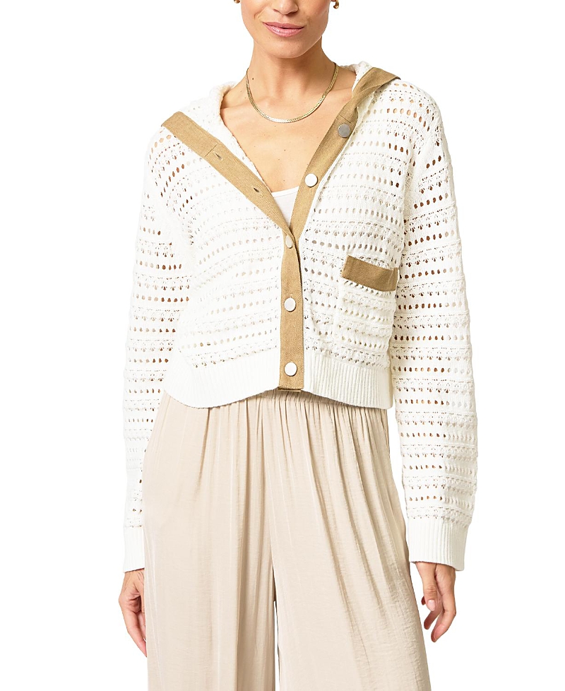 Central Park West Central Park West Women's Avery Mixed Media Hooded Cardi