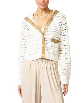 Central Park West Central Park West Women's Avery Mixed Media Hooded Cardi