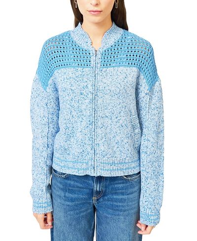 Central Park West Central Park West Women's Clover Mesh Sweater Bomber