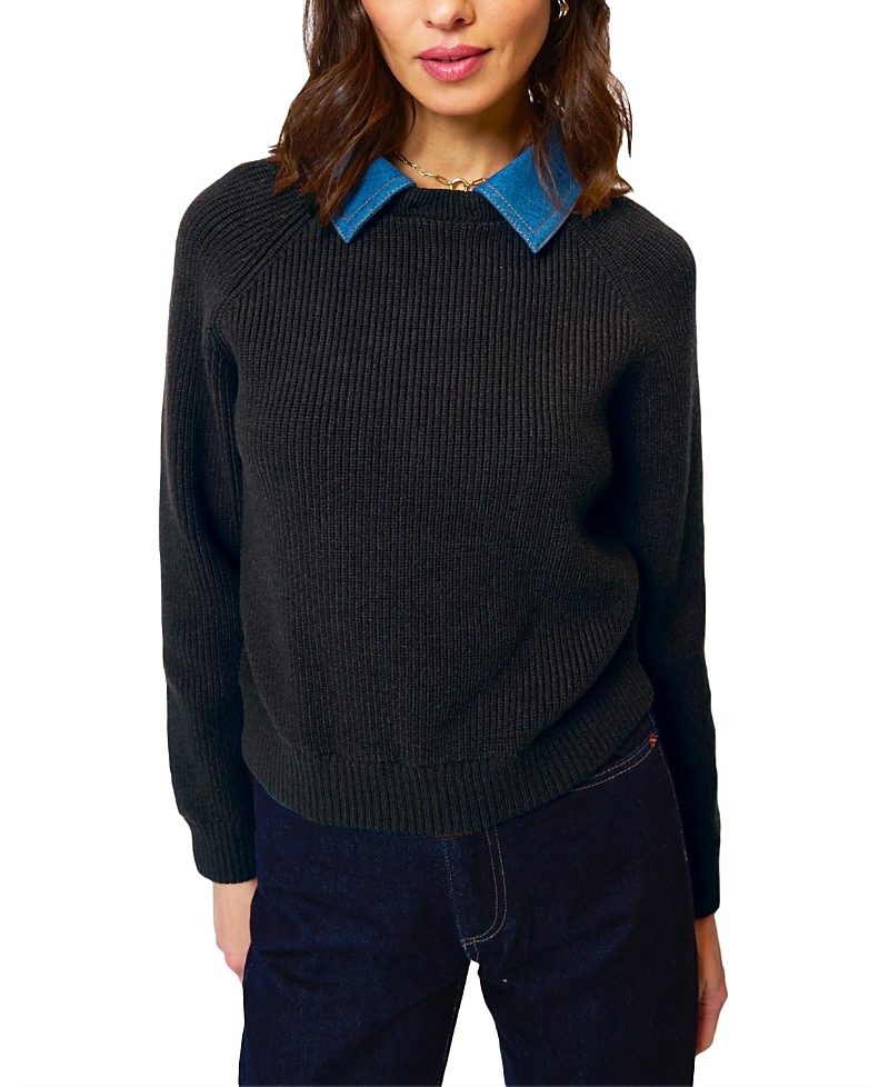 Central Park West Central Park West Women's Dash Denim Collar Pullover Sweater