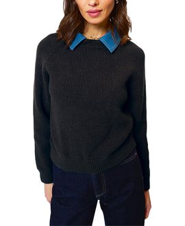Central Park West Central Park West Women's Dash Denim Collar Pullover Sweater
