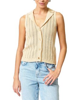 Central Park West Central Park West Women's Francie Mesh Stitch Sleeveless Vest
