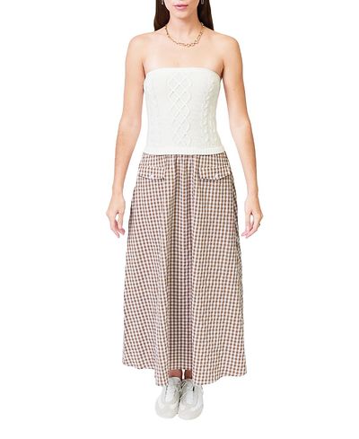 Central Park West Central Park West Women's Laurel Cable Gingham Twofor Dress
