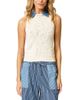 Central Park West Central Park West Women's Marlon Denim Collar Shell - 1
