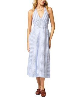 Central Park West Central Park West Women's Ora Poplin Stripe Halter Dress